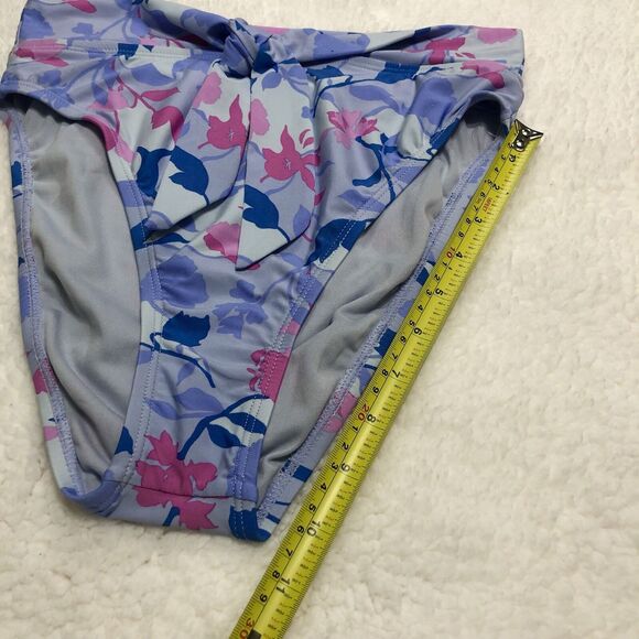 Splendid High Waisted Bikini Bottom Women Small Purple Floral Tie Front Beach - Picture 10 of 10